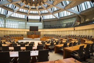 Interior view, plenary hall, State Parliament of North Rhine-Westphalia, Düsseldorf, North