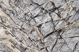 View from the Télécabine Panorama Railway of the glacial crevices of the Glacier du Géant,