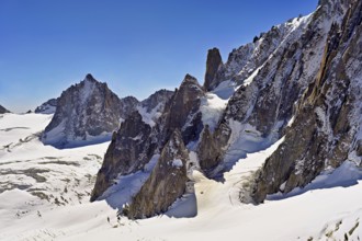 View of the Mont Blanc du Tacul mountain from the Télécabine Panorama Railway, Chamonix-Mont-Blanc,