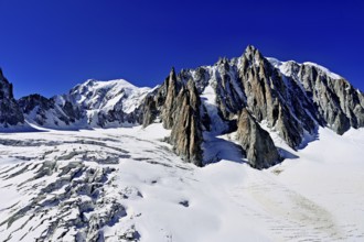 View of the mountains from the Télécabine Panorama Railway, Mont Blanc, Le Mont Blanc du Tacul, in