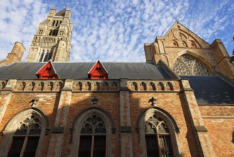 Historic St. Salvator Cathedral, Sint-Salvatorskathedraal, in the old town of Bruges, UNESCO World