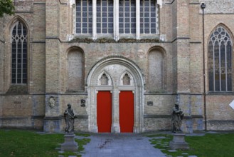 Historic St. Salvator Cathedral, Sint-Salvatorskathedraal, in the old town of Bruges, side