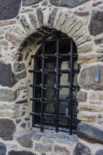 Window in the old medieval defensive wall around the old city in Kalmar, Småland, Sweden