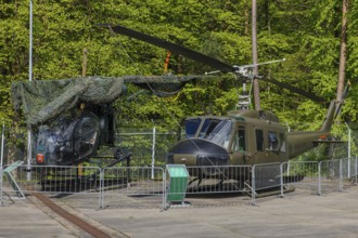 Left disused small light helicopter Alhouette II from the Federal Border Guard right next to the