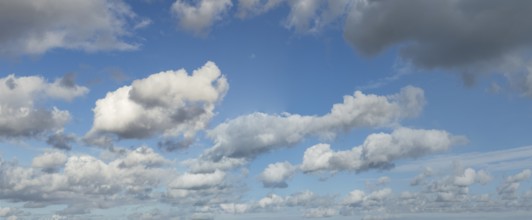 White clouds driven by approaching storm Cumulus above Stratocumulus loose to thick cloudiness