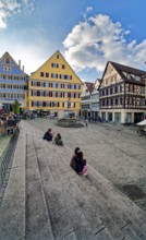 Historic houses, Holzmarkt, Tübingen, Baden-Württemberg, Germany