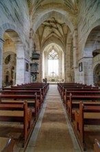 Monastery church, interior view, Bebenhausen Abbey, former Cistercian abbey, monastery complex,