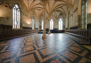 Refectory, interior view, interior, Bebenhausen Abbey, former Cistercian Abbey, monastery complex,