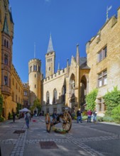 Courtyard, Hohenzollern Castle, ancestral home of the House of Hohenzollern, noble family, German