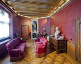 Prince's living room and bedroom, Hohenzollern Castle, ancestral home of the House of Hohenzollern,