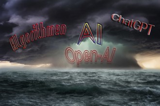Symbolic photo, threat from algorithms, ChatGBT, AI, OpenAI, chatbot, artificial intelligence, IT