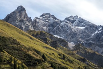 Trettachspitze, Mädelegabel und Hochfrottspizte, Allgäu Alps, Oberallgäu, Allgäu, Bavaria, Germany