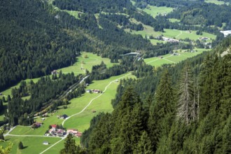 View of Stillachtal, Hotel Birgsauer Hof, Anatswald, Birgsau, Oberstdorf, Oberallgäu, Allgäu,