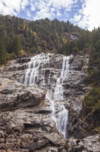 Grawa Waterfall on Wild Water Trail, Wild Water Trail near Grawa Alm, Stubai Valley, Tyrol, Austria