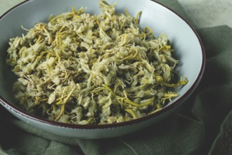 Jonjoli, Colchian klekachka, Georgian appetizer, pickled jonjoli, no people