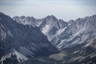 Impressive peaks and valleys under a wide sky, eastern Karwendel, Tyrol, Austria