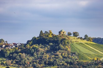 Grave chapel on the Württenberg in Stuttgart-Rotenberg with vineyards. The mausoleum, designed by