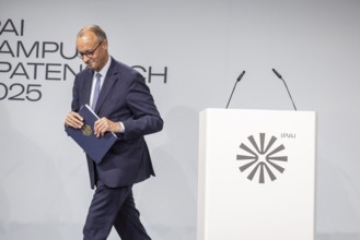Federal Chancellor Friedrich Merz (CDU) . Step away from the lectern. ground-breaking ceremony