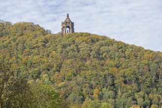 Mountain, forest, Kaiser-Wilhelm-Denkmal, Porta Westfalica, North Rhine-Westphalia, Germany