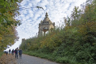 Kaiser-Wilhelm-Denkmal, way, people, Porta Westfalica, North Rhine-Westphalia, Germany