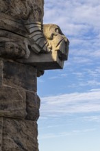 Detail, Gargoyle, Kaiser-Wilhelm-Denkmal, Porta Westfalica, North Rhine-Westphalia, Germany