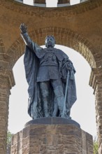 Statue, Kaiser Wilhelm Memorial, Porta Westfalica, North Rhine-Westphalia, Germany