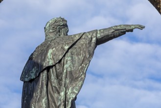 Statue, Kaiser Wilhelm Memorial, Porta Westfalica, North Rhine-Westphalia, Germany