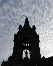 Clouds, silhouette, Kaiser Wilhelm Memorial, Porta Westfalica, North Rhine-Westphalia, Germany