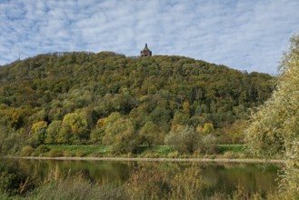 Mountain, forest, Weser, Kaiser-Wilhelm-Denkmal, Porta Westfalica, North Rhine-Westphalia, Germany