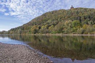Mountain, forest, Weser, reflection, Kaiser Wilhelm Memorial, Porta Westfalica, North