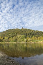 Mountain, forest, Weser, reflection, Kaiser Wilhelm Memorial, Porta Westfalica, North