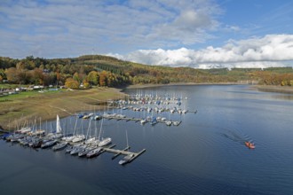 Yachthafen, Sondern, Olpe, Biggesee, Sauerland, North Rhine-Westphalia, Germany