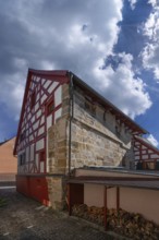 Historic half-timbered house with integrated city wall, built in 1553, reconstructions in 1660 and