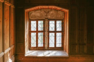 Window, interior view, Ambras Castle, Innsbruck, Tyrol, Austria