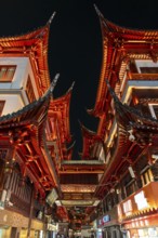 Yuyuan Tourist Mart, formerly Yuyuan Shopping Mall in the Old Street illuminated at night in the
