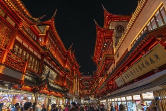 Yuyuan Tourist Mart, formerly Yuyuan Shopping Mall in the Old Street illuminated at night in the