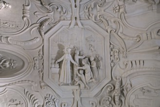17th century stucco by Jan Hansche on library ceiling of the Park Abbey, Premonstratensian abbey at