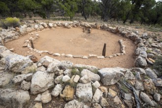 Grand Canyon National Park, Arizona - The large kiva at the Tusayan Ruin on the Grand Canyon's