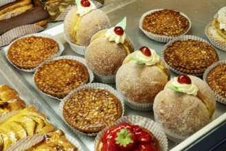Sweets, tarts, pastry shop, market, Arles, France