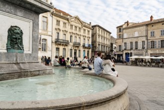 Fountain, Place de la Republique, Arles, France