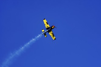 A Votec 351 sport aircraft from the Swiss MSW Aviation AG with registration HB-YMV during a flight