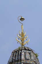 Top of central Prang at Wat Arun Rajwararam (Temple of Dawn), a Thai Buddhist temple on the west