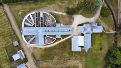 Ruins of an old prison and it´s surrounding buildings in Australia, photograped with a drone