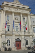 Town Hall on Tartini Square in the old town of Piran, Adriatic, Mediterranean, Piran, Istria,