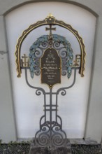 Wrought iron tomb in Maria-Thann, Allgäu, Swabia, Bavaria, Germany