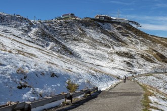 Kanzelwandbahn mountain station, hiking trail, Vorarlberg, Austria