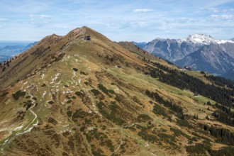 Fellhorn, rear right Nebelhorn, Oberstdorf, Oberallgäu, Allgäu, Bavaria, Germany