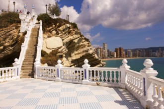 View from Balcon del Mediterraneo, stairs, Benidorm, Valencia (region), Costa Blanca, Spain