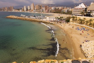Seafront, beach, port, Benidorm, Valencia, Costa Blanca, Spain