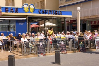 Bar, cafeteria, tourists, Benidorm, Spain
